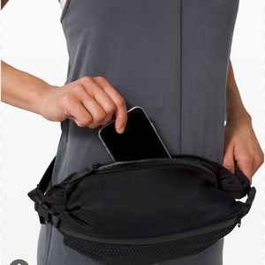 Lululemon All Hours Belt Cross Body Bag Fanny Pack Black Mesh Adjustable